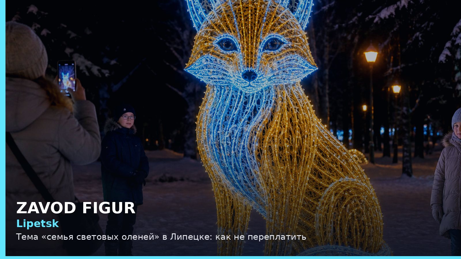 Липецк: семья световых оленей