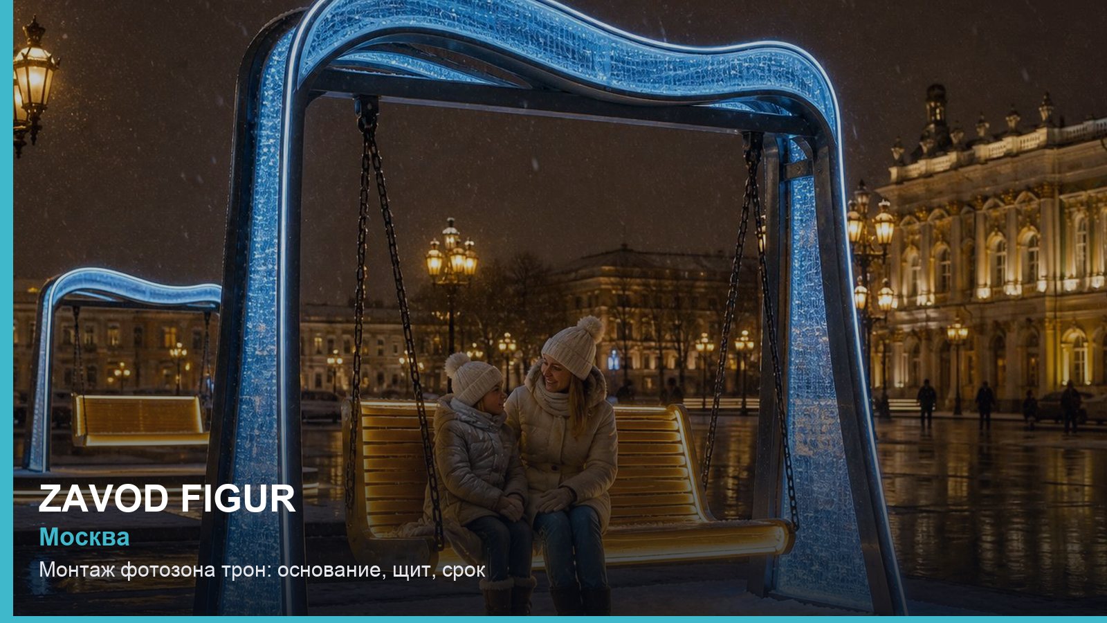 Монтаж: фотозона трон — основание, щит, срок