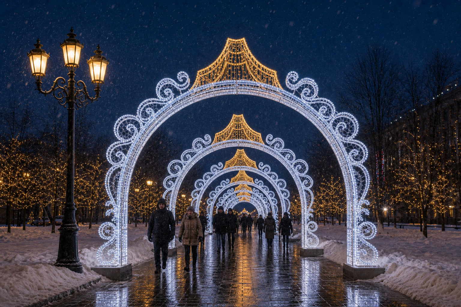 Концепция новогоднего оформления Белгорода: АллеяАрок Белгород.