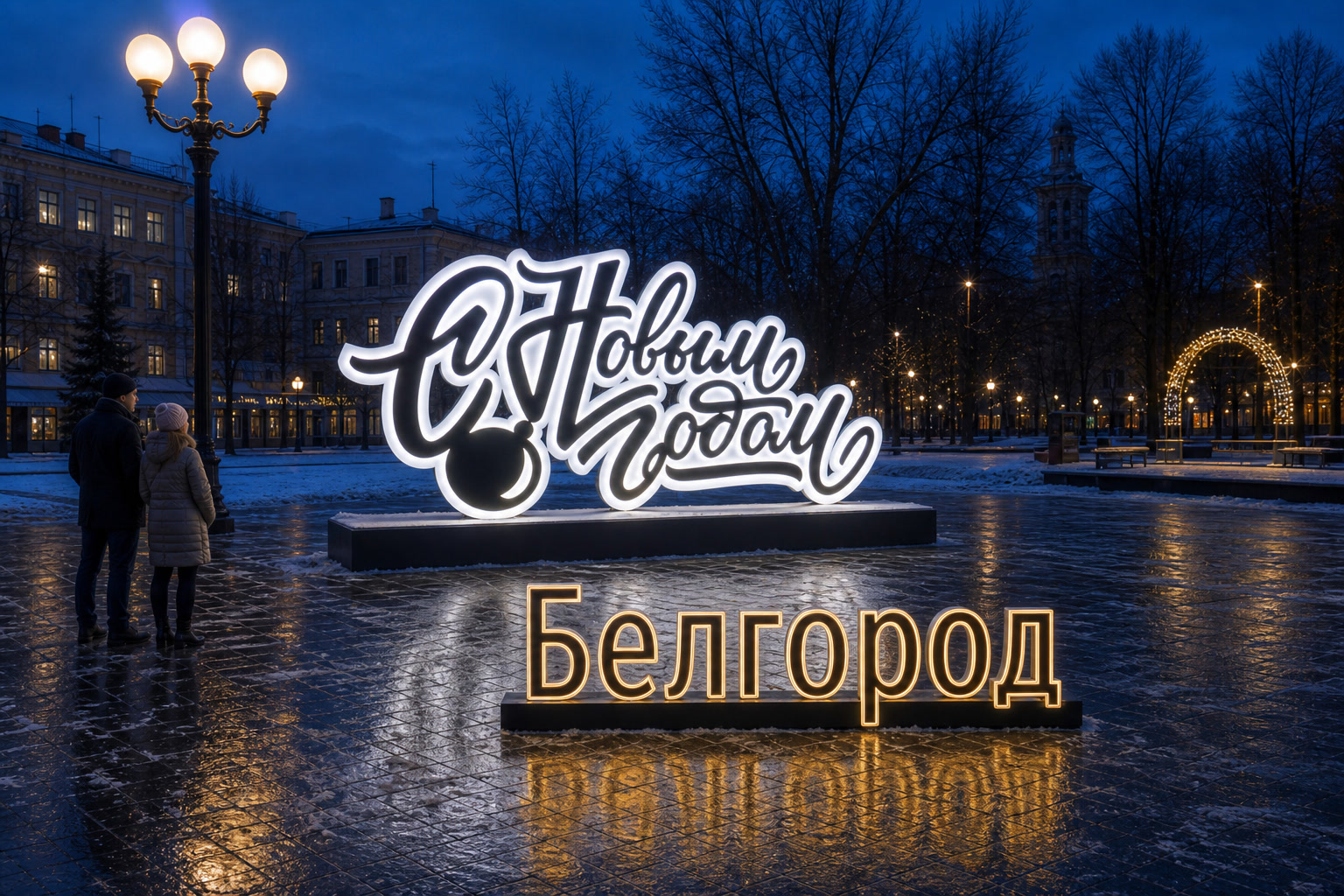 Концепция новогоднего оформления Белгорода: Надпись Белгород.