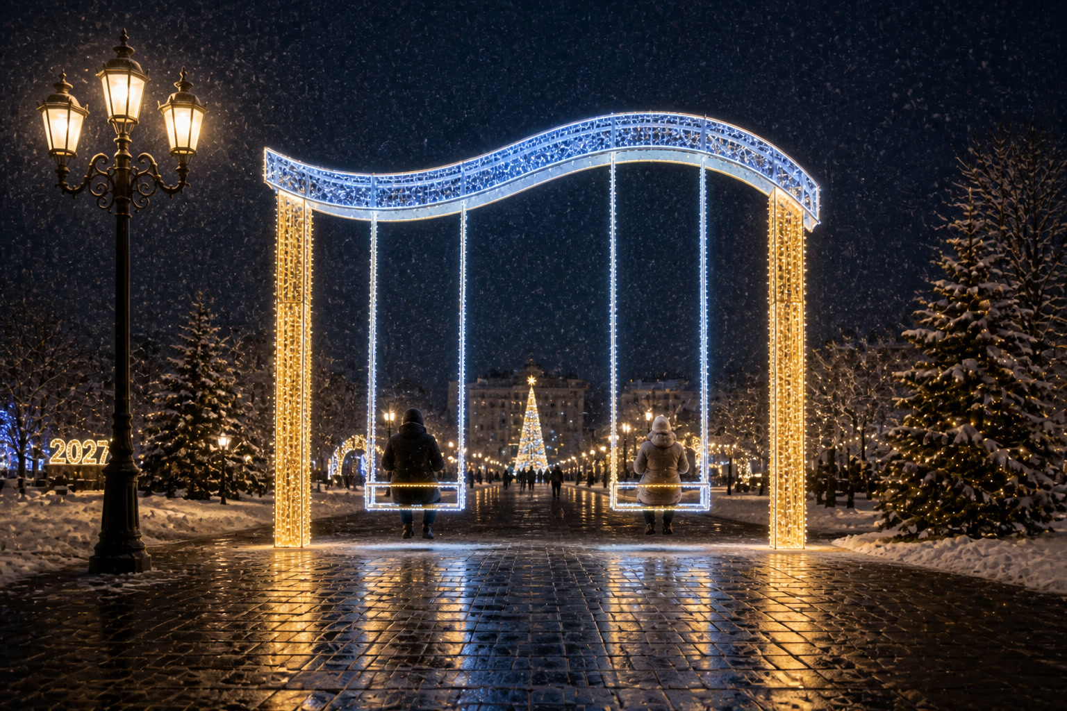 Концепция новогоднего оформления Белгорода: Качели Белгород.
