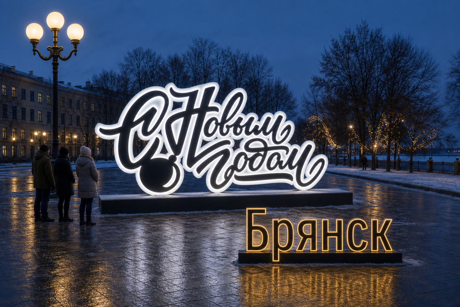 Концепция новогоднего оформления Брянска: Надпись Брянск.