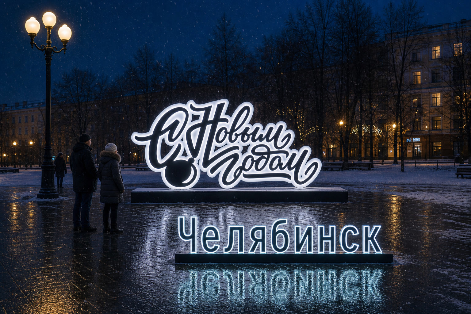 Концепция новогоднего оформления Челябинска: Надпись Челябинск.