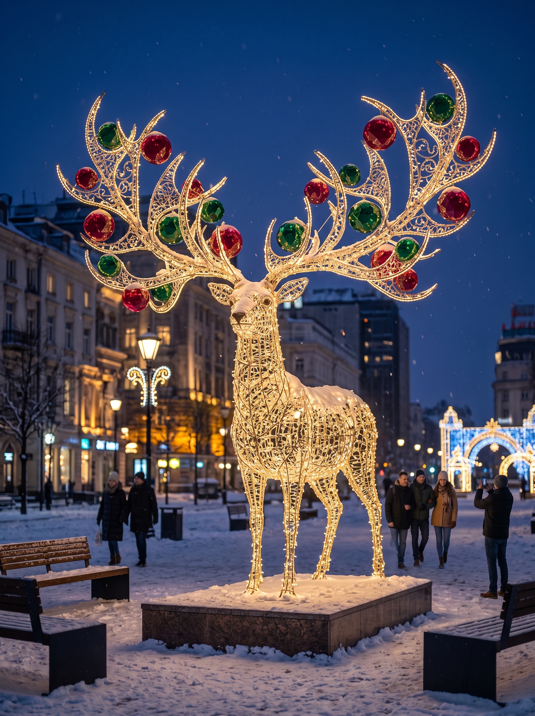 Олень с шарами. Эскиз 3D