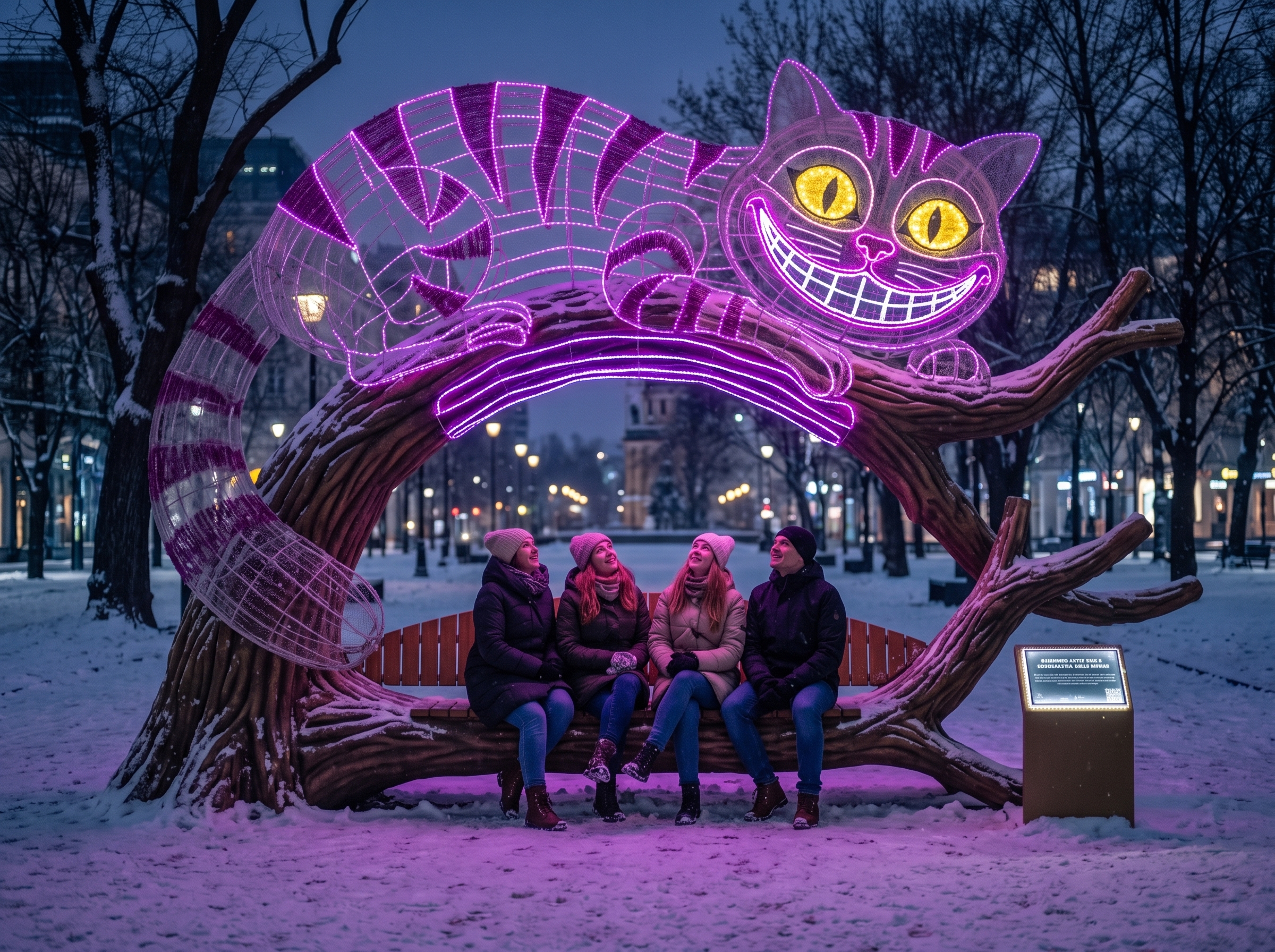Скамья «Чеширский кот на ветке»