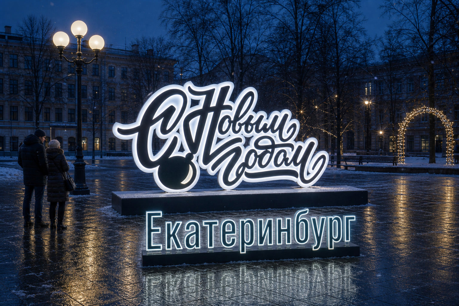 Концепция новогоднего оформления Екатеринбурга: Надпись Екатеринбург.