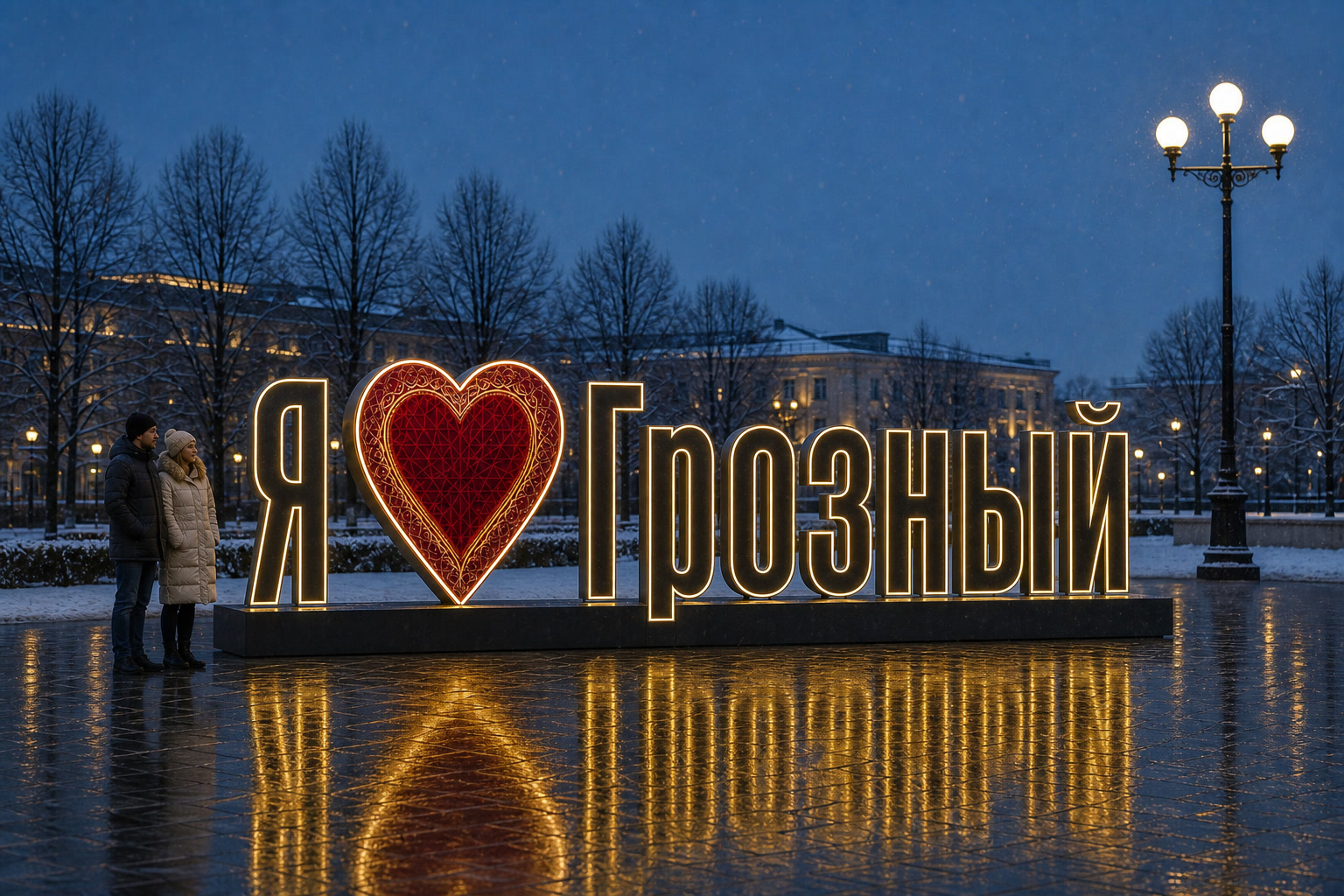 Концепция новогоднего оформления Грозного: Сердце Грозный.