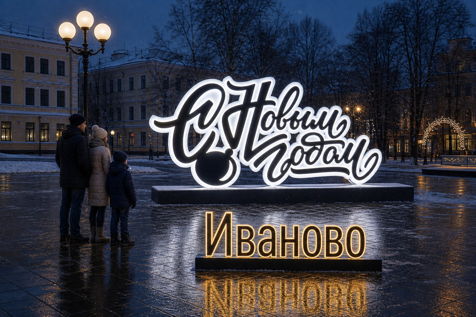Концепция новогоднего оформления Иванова: Надпись Иваново.