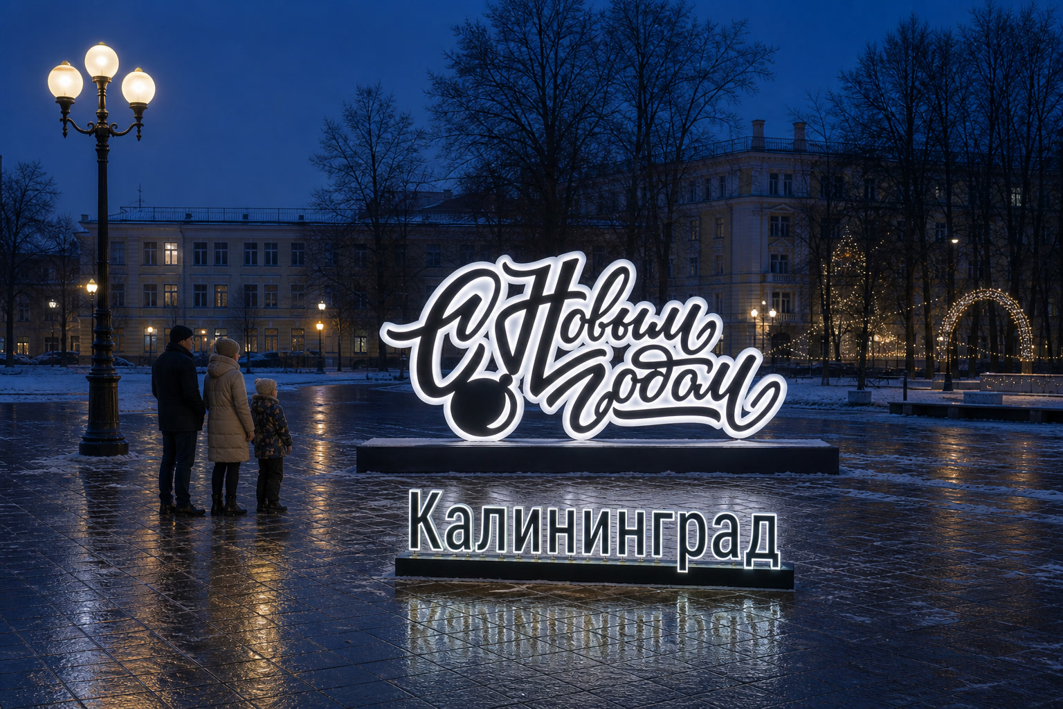 Концепция новогоднего оформления Калининграда: Надпись Калининград.