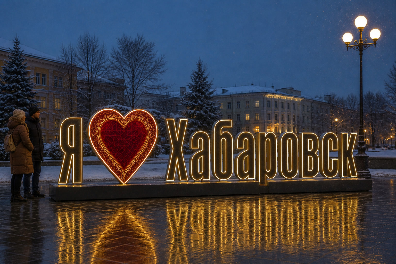 Концепция новогоднего оформления Хабаровска: Сердце Хабаровск.