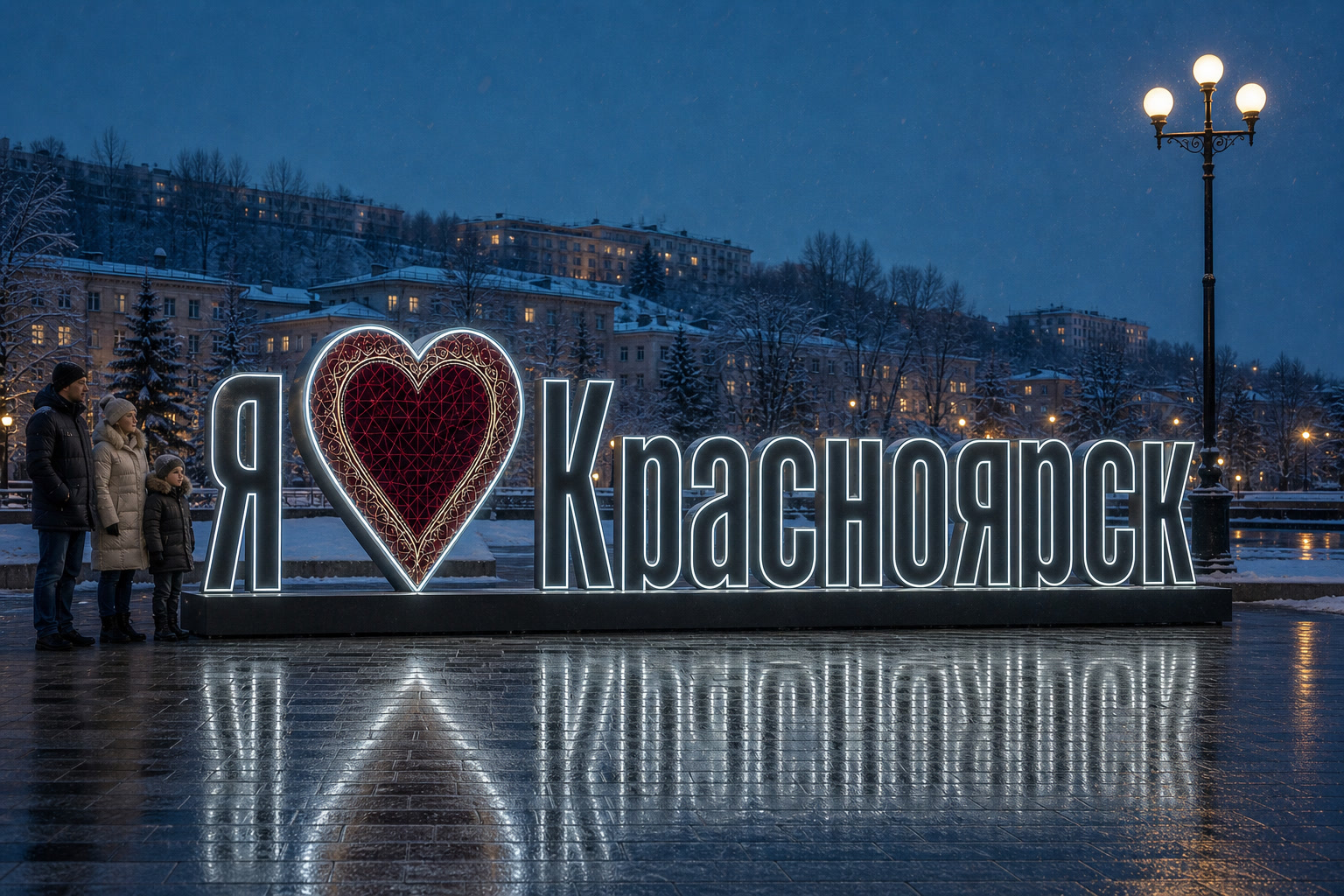 Концепция новогоднего оформления Красноярска: Сердце Красноярск.