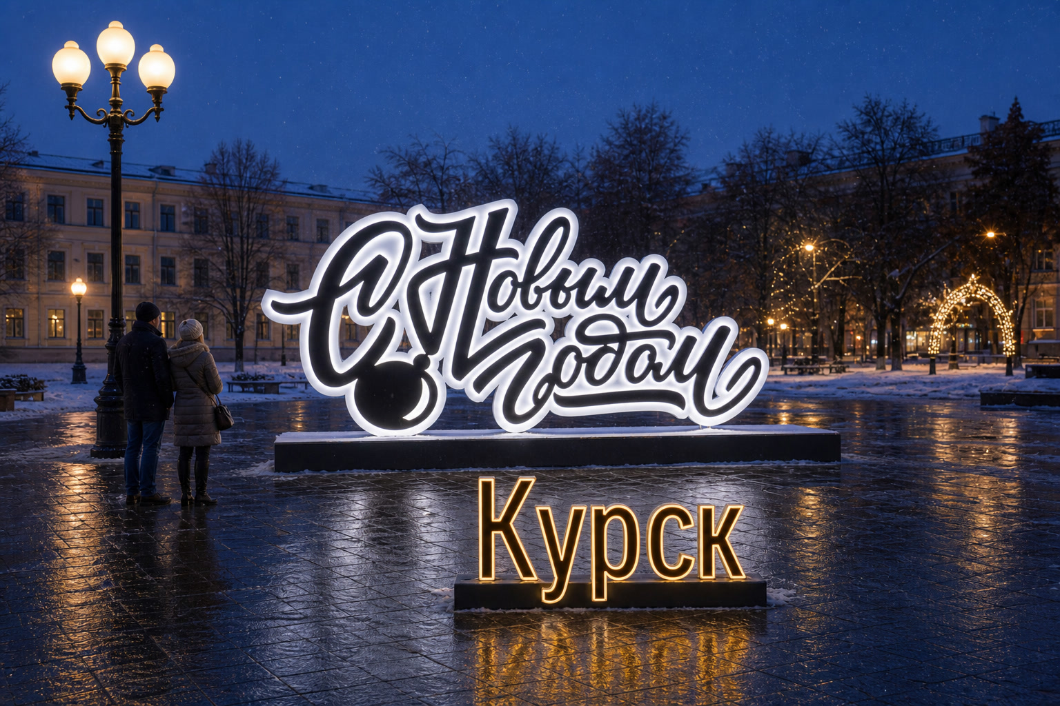 Концепция новогоднего оформления Курска: Надпись Курск.