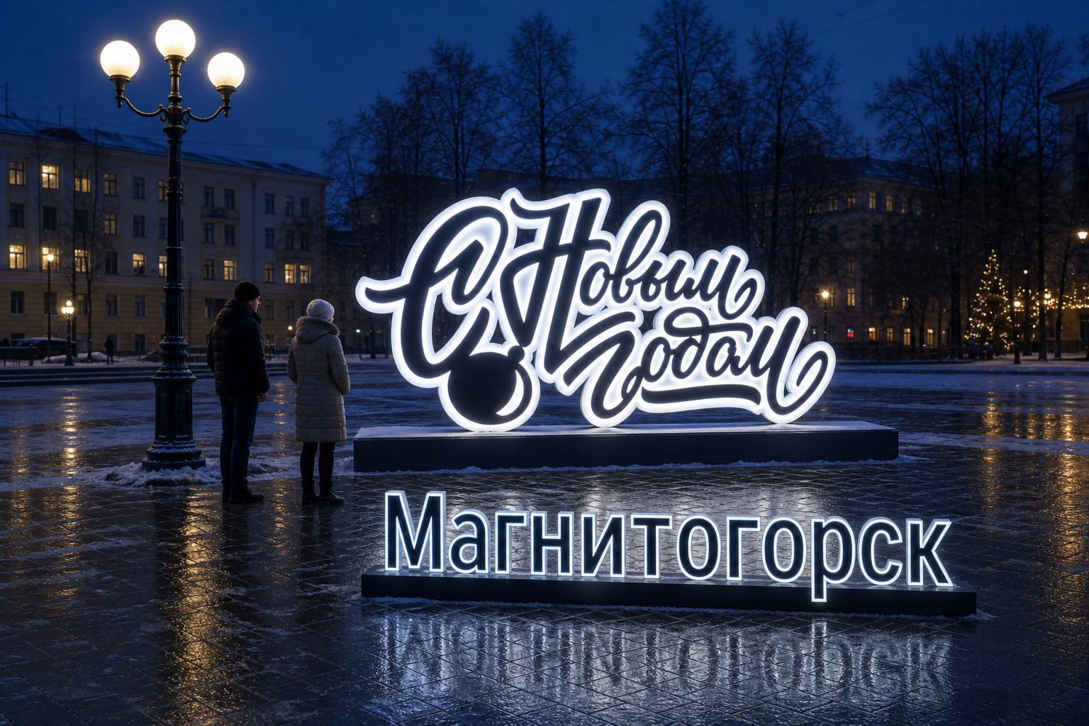 Концепция новогоднего оформления Магнитогорска: Надпись Магнитогорск.