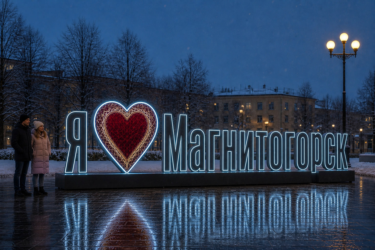 Концепция новогоднего оформления Магнитогорска: Сердце Магнитогорск.