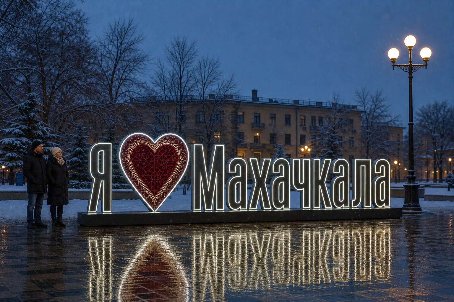 Концепция новогоднего оформления Махачкалы: Сердце Махачкала.