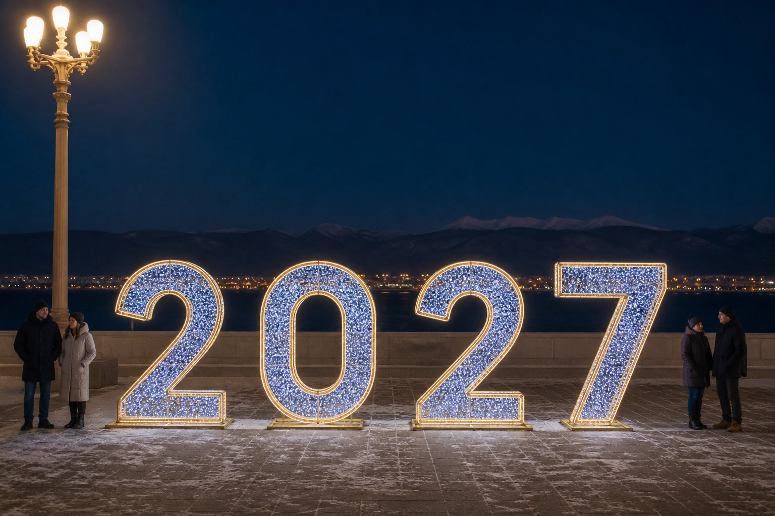 Концепция новогоднего оформления Махачкалы: 2027 Махачкала.