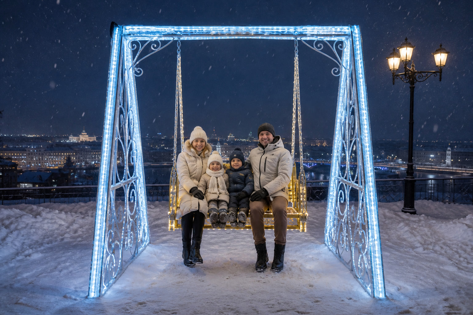Концепция новогоднего оформления Нижнего Новгорода: Качели Нижний.