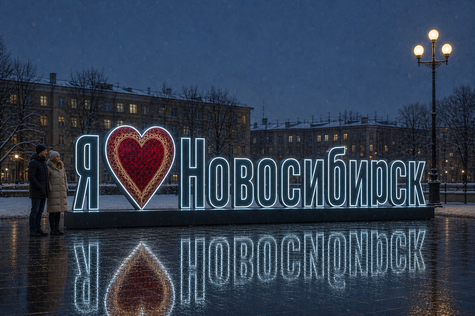 Концепция новогоднего оформления Новосибирска: Сердце Новосибирск.