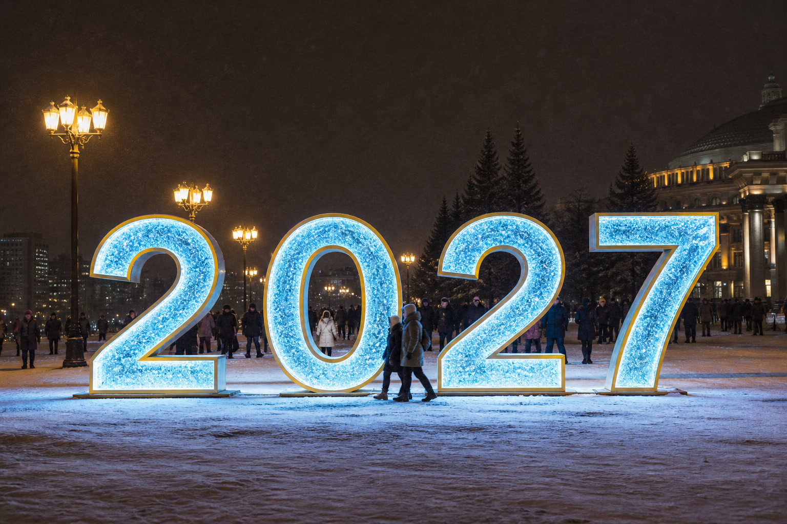 Концепция новогоднего оформления Новосибирска: 2027 Новосибирск.