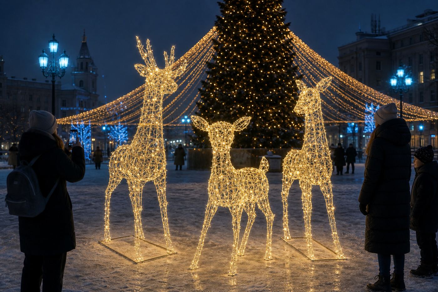Световая Семья оленей