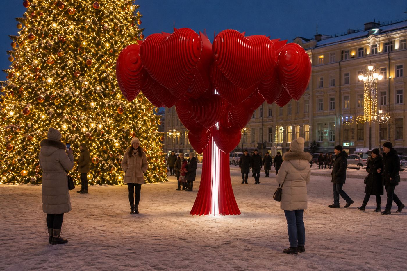 Световое дерево «Сердца»