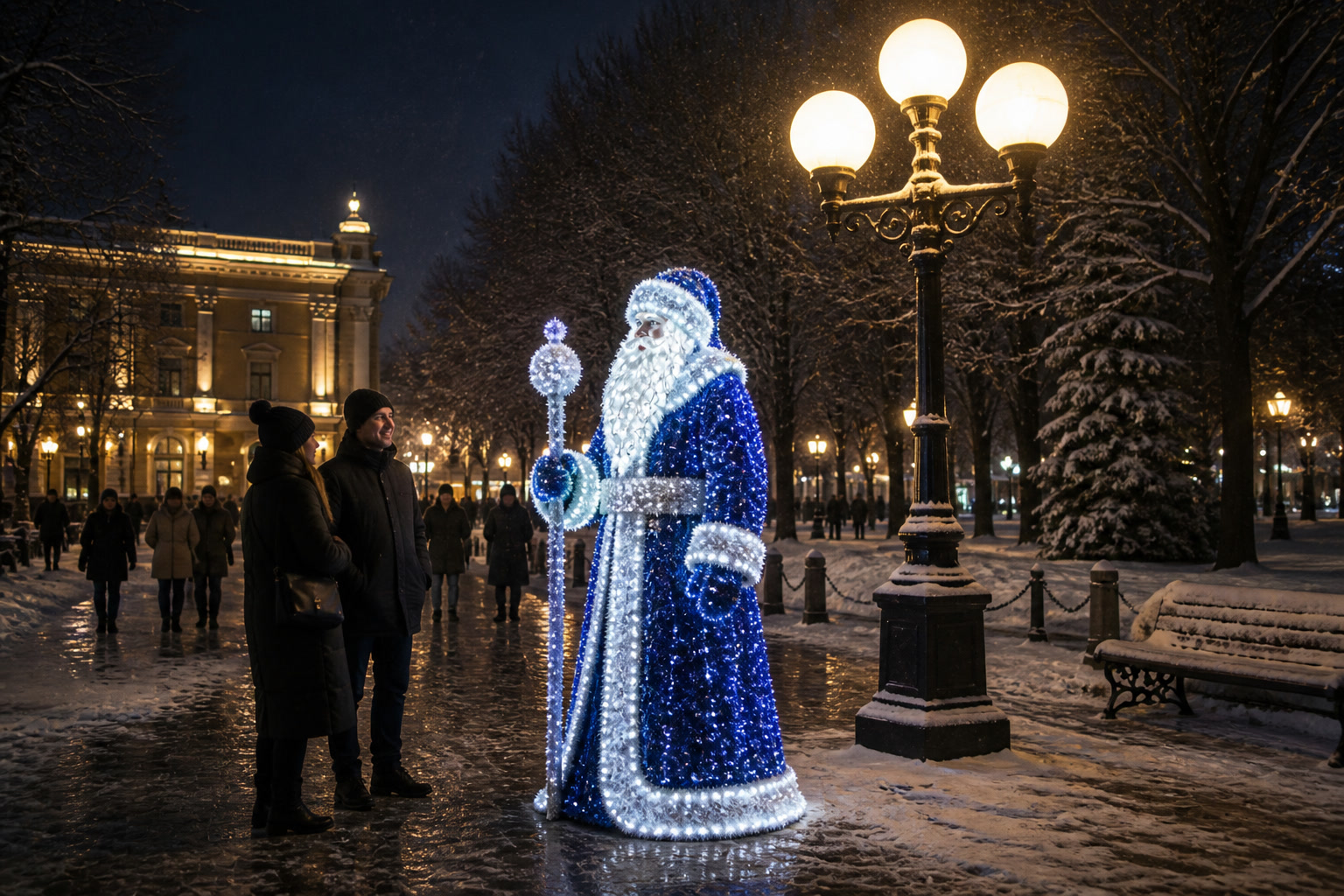 Дед Мороз синий мишура
