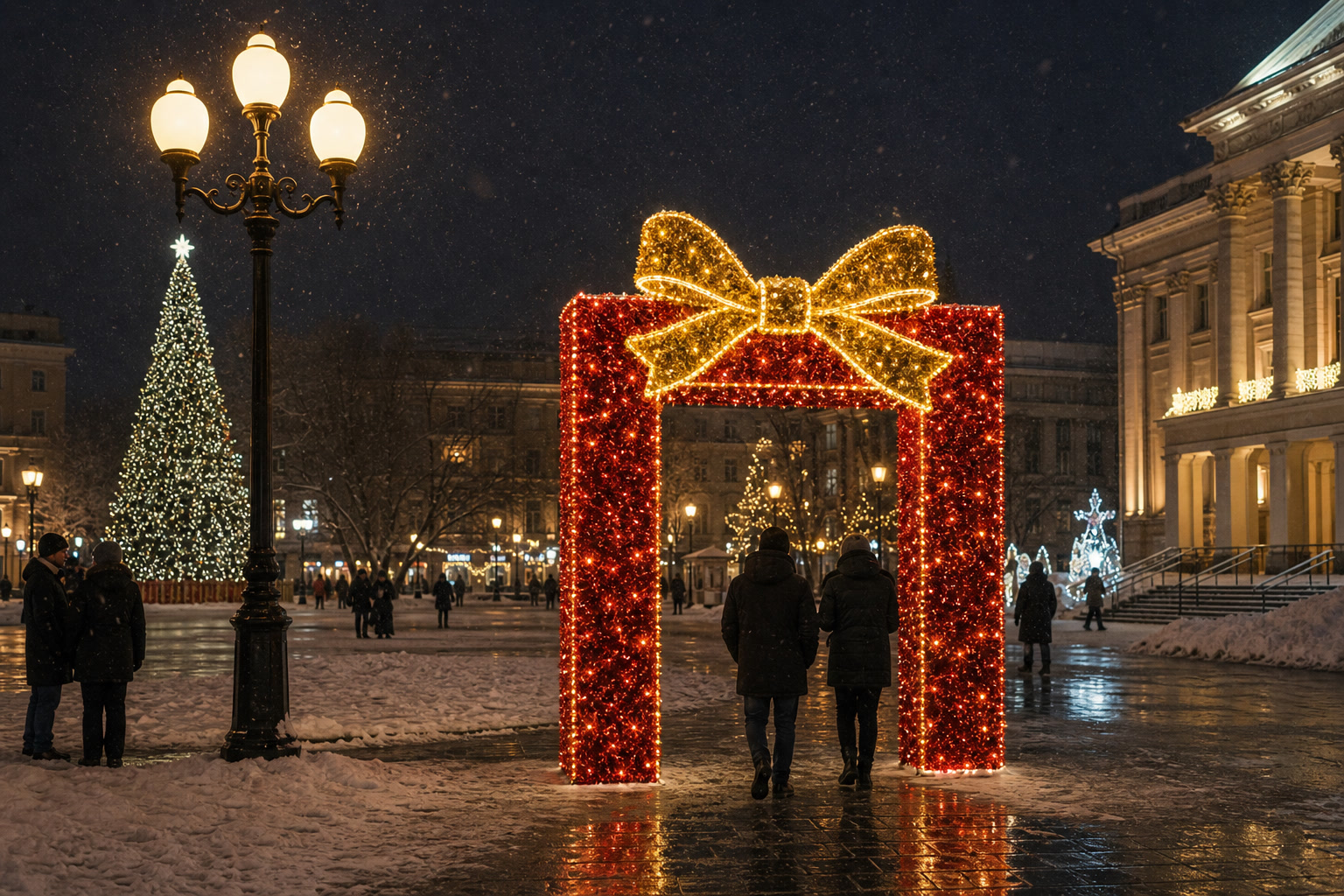 Вход подарок мишура