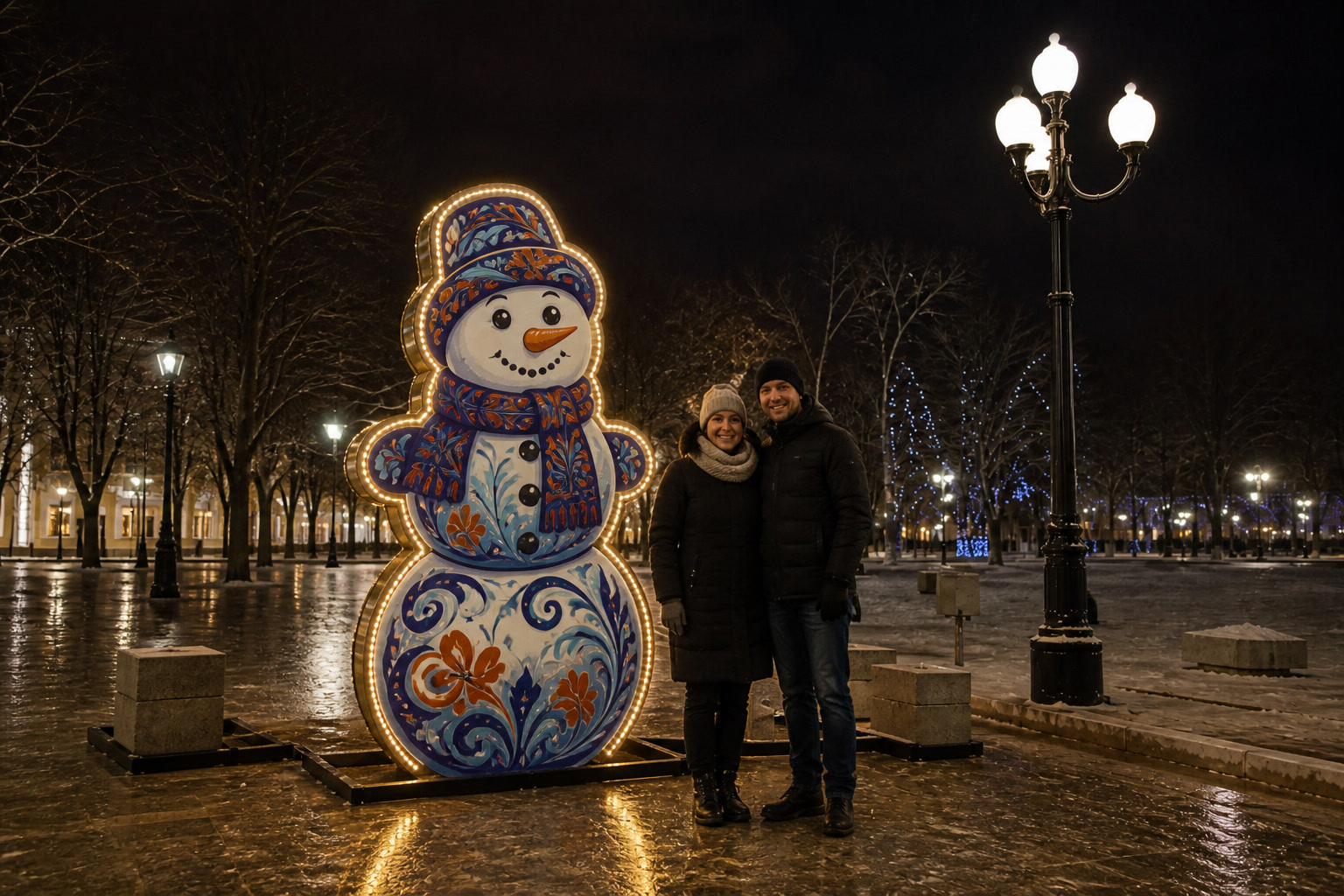 Фотозона снеговик фанера
