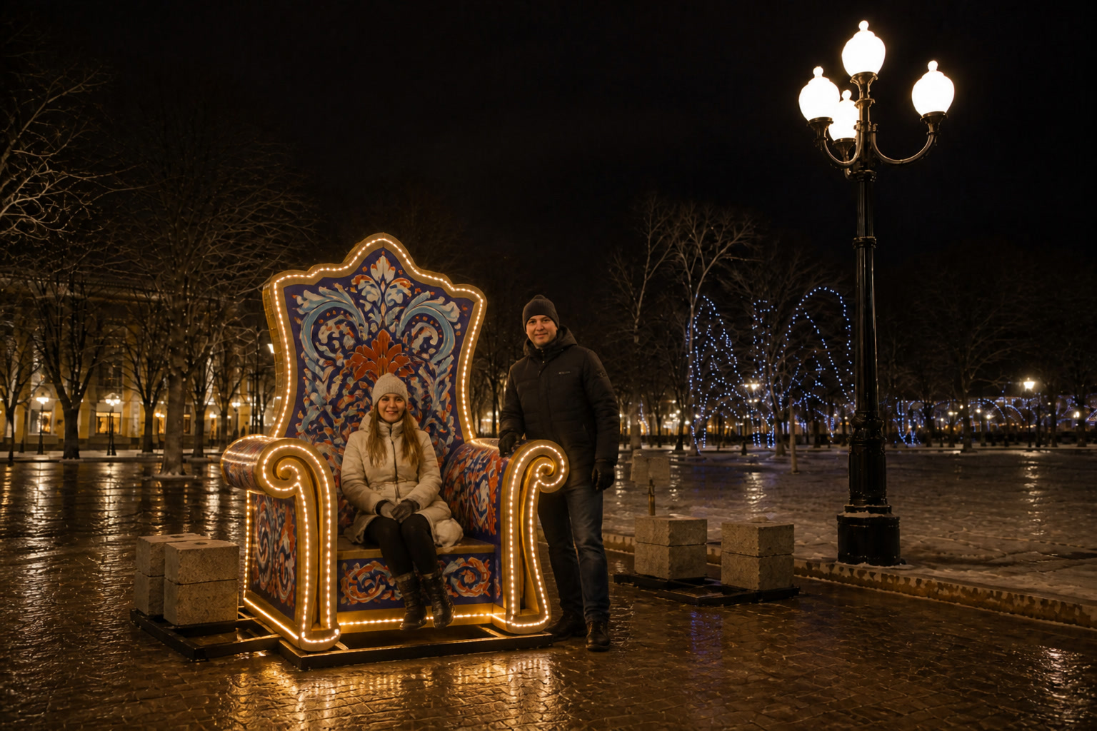 Трон роспись