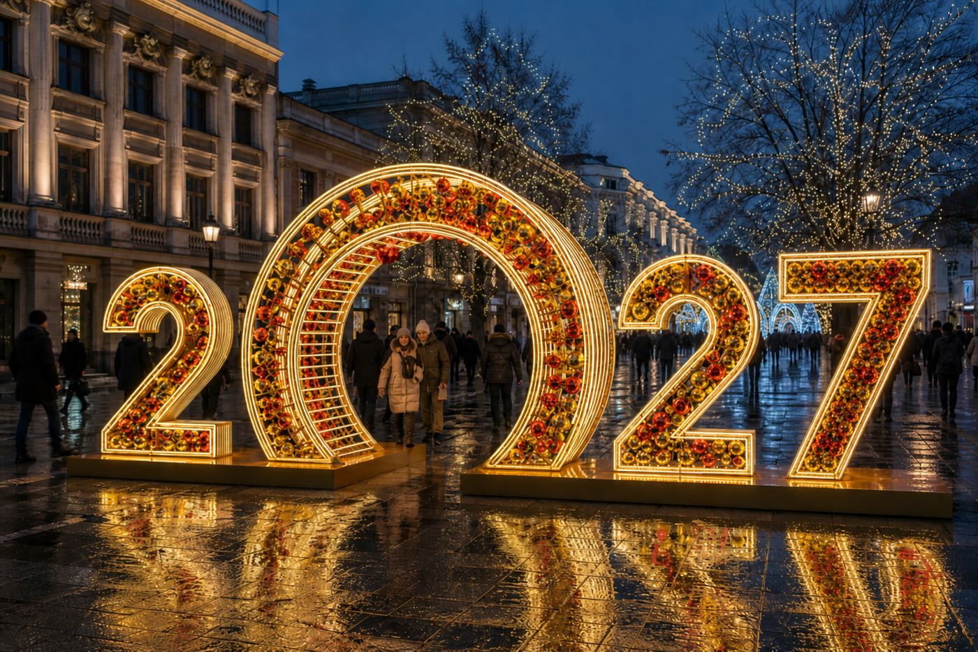 Цифры 2027 с туннелем