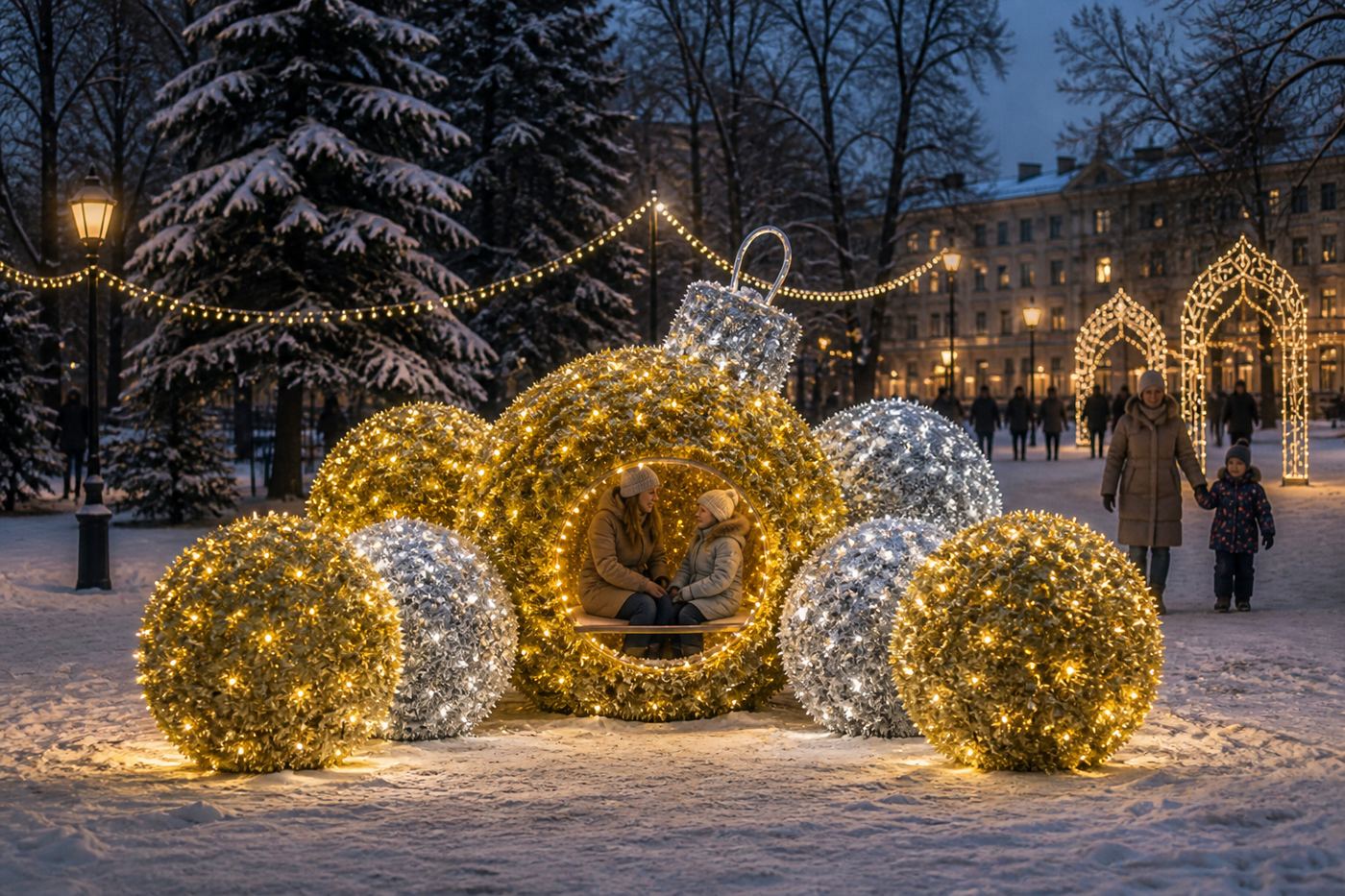Новогодние фигуры из мишуры «Шары»