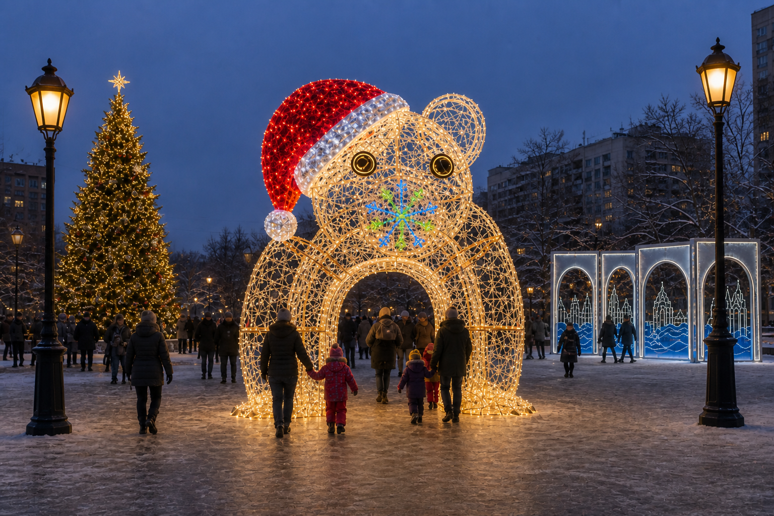 Световая фигура медведь