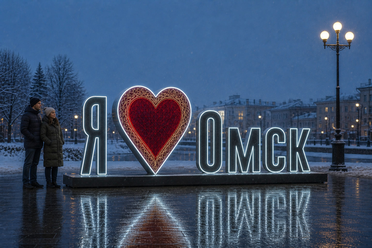 Концепция новогоднего оформления Омска: Сердце Омск.