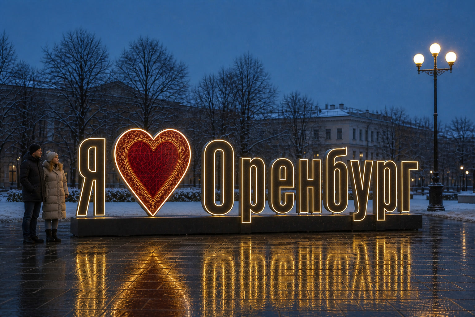 Концепция новогоднего оформления Оренбурга: Сердце Оренбург.