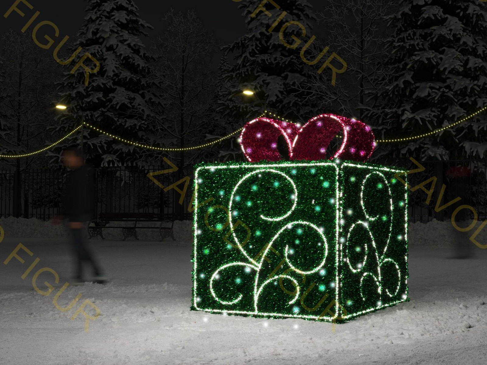Новогодние фигуры из мишуры «Подарок»