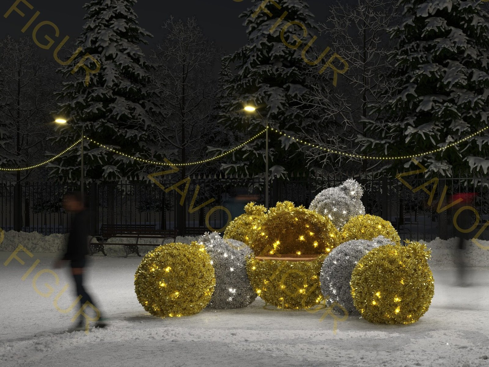 Новогодние фигуры из мишуры «Шары»