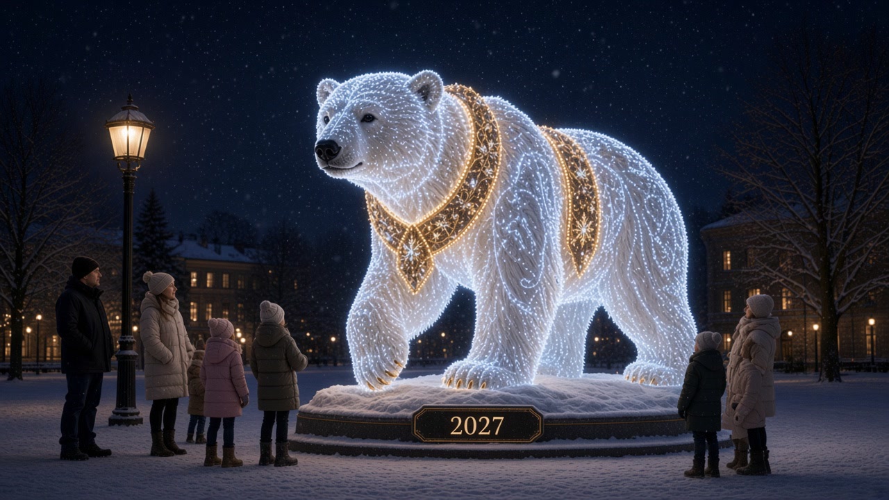 Полигональная фигура «Белый медведь»