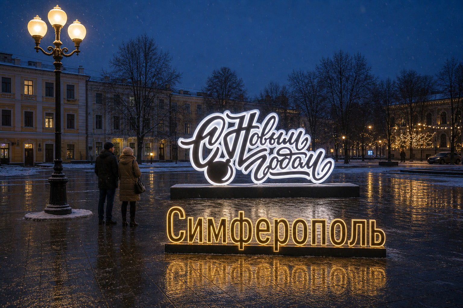Концепция новогоднего оформления Симферополя: Надпись Симферополь.