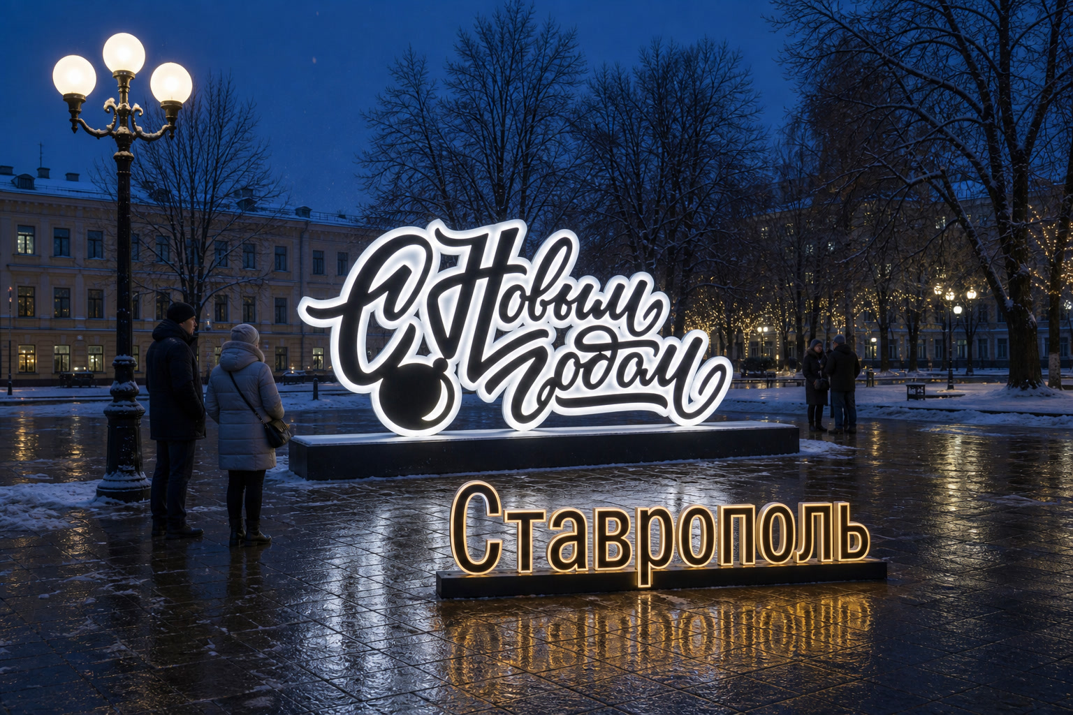 Концепция новогоднего оформления Ставрополя: Надпись Ставрополь.