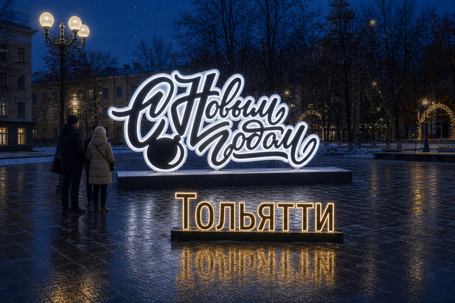 Концепция новогоднего оформления Тольятти: Надпись Тольятти.