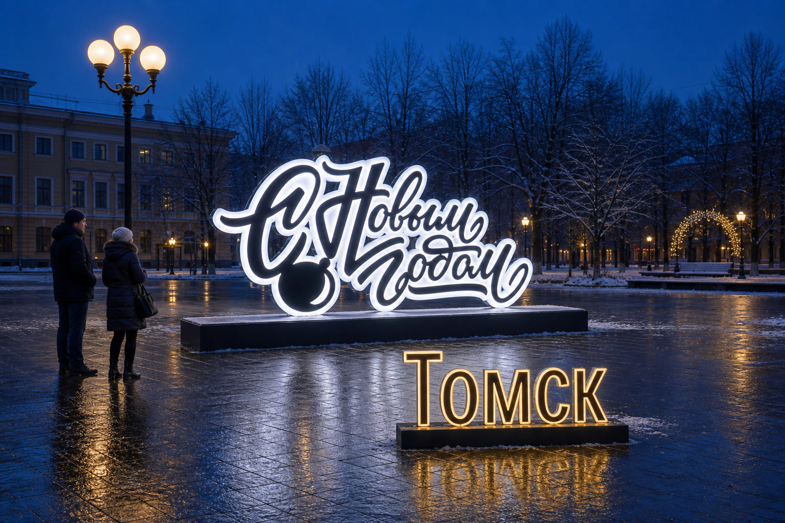 Концепция новогоднего оформления Томска: Надпись Томск.