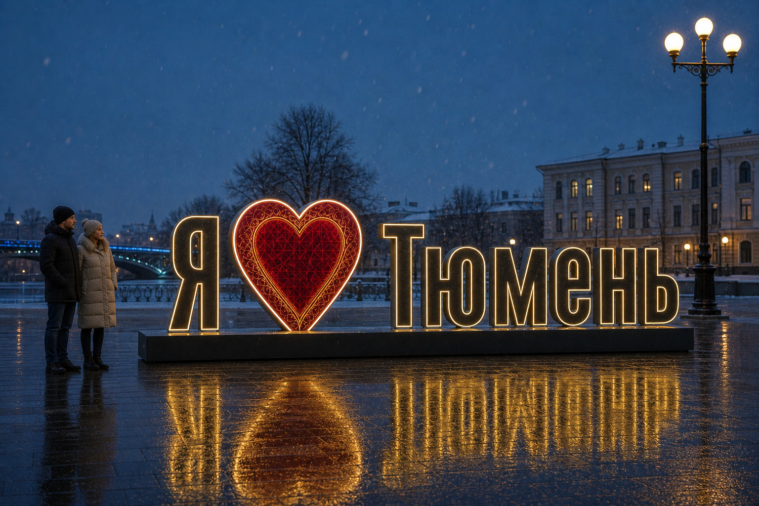 Концепция новогоднего оформления Тюмени: Сердце Тюмень.