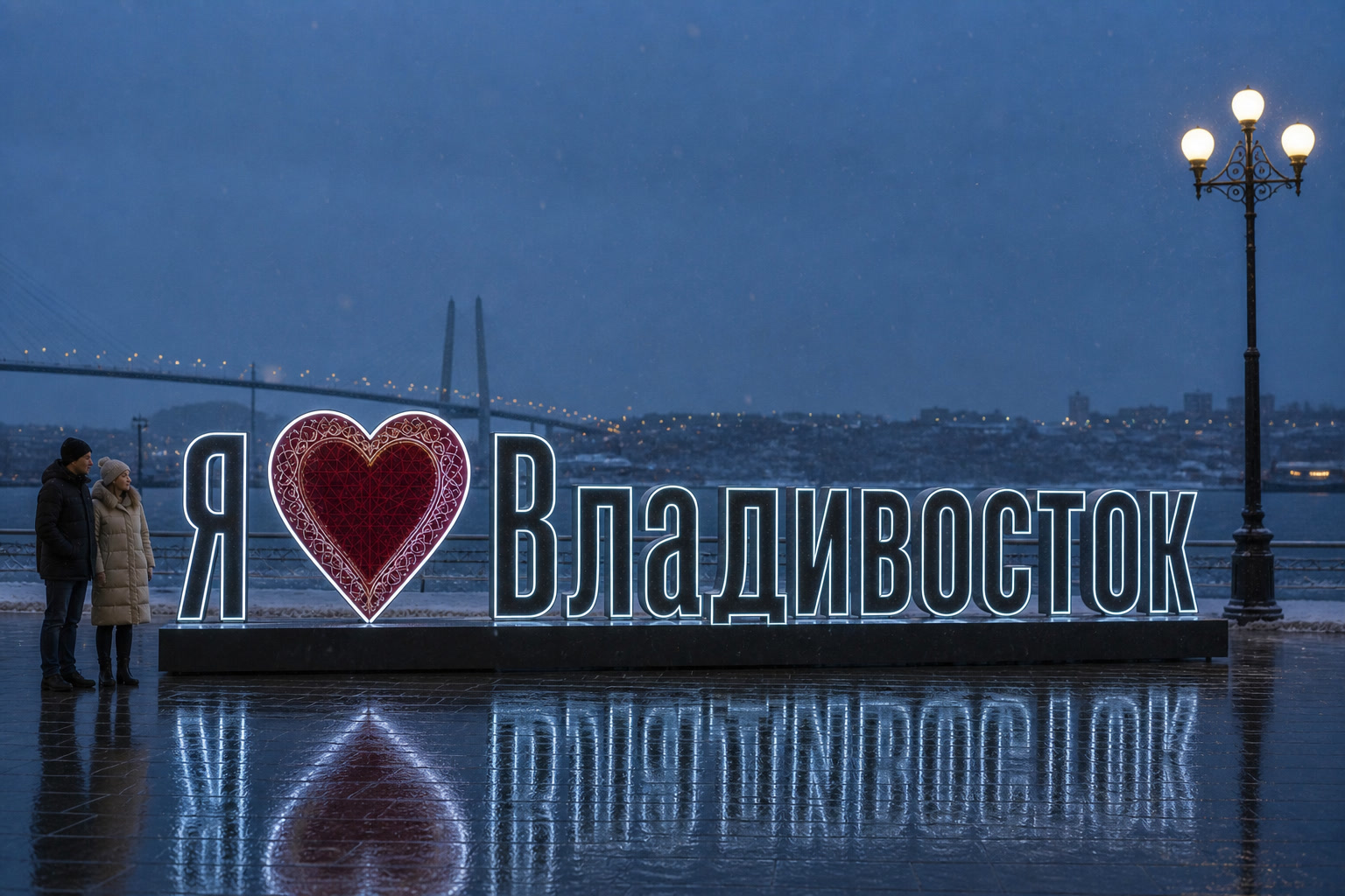 Концепция новогоднего оформления Владивостока: Сердце Владивосток.
