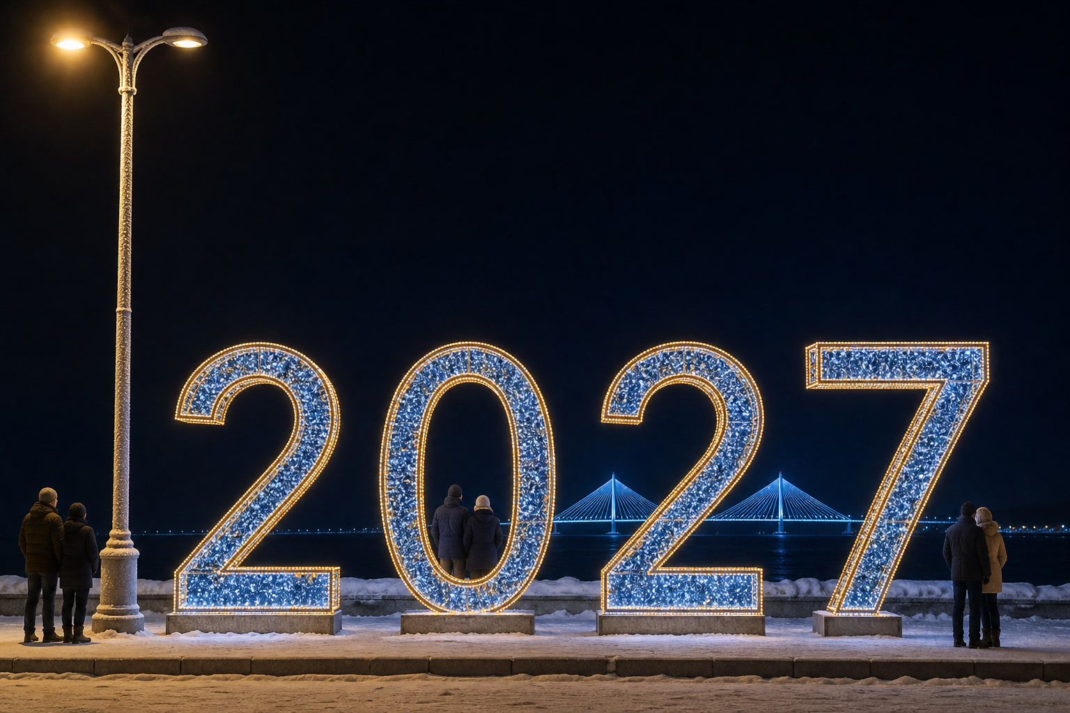 Концепция новогоднего оформления Владивостока: 2027 Владивосток.