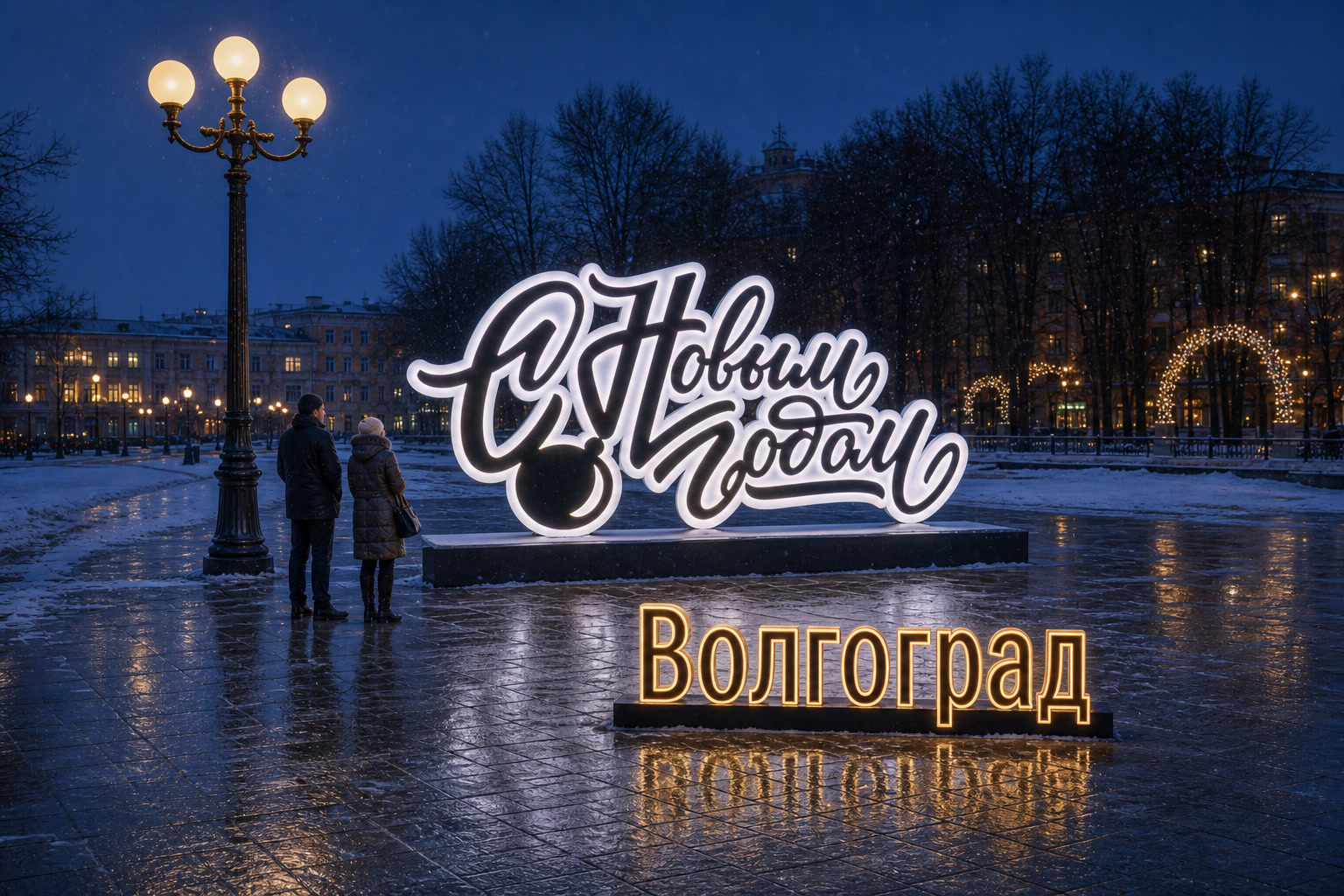Концепция новогоднего оформления Волгограда: Надпись Волгоград.