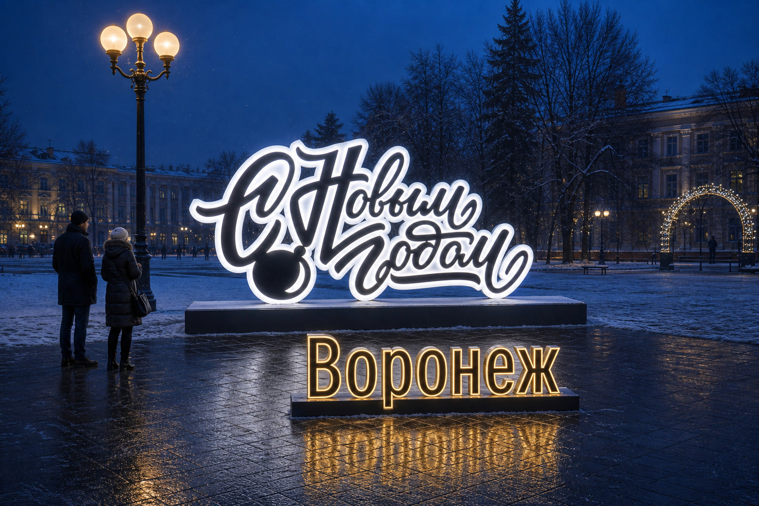 Концепция новогоднего оформления Воронежа: Надпись Воронеж.