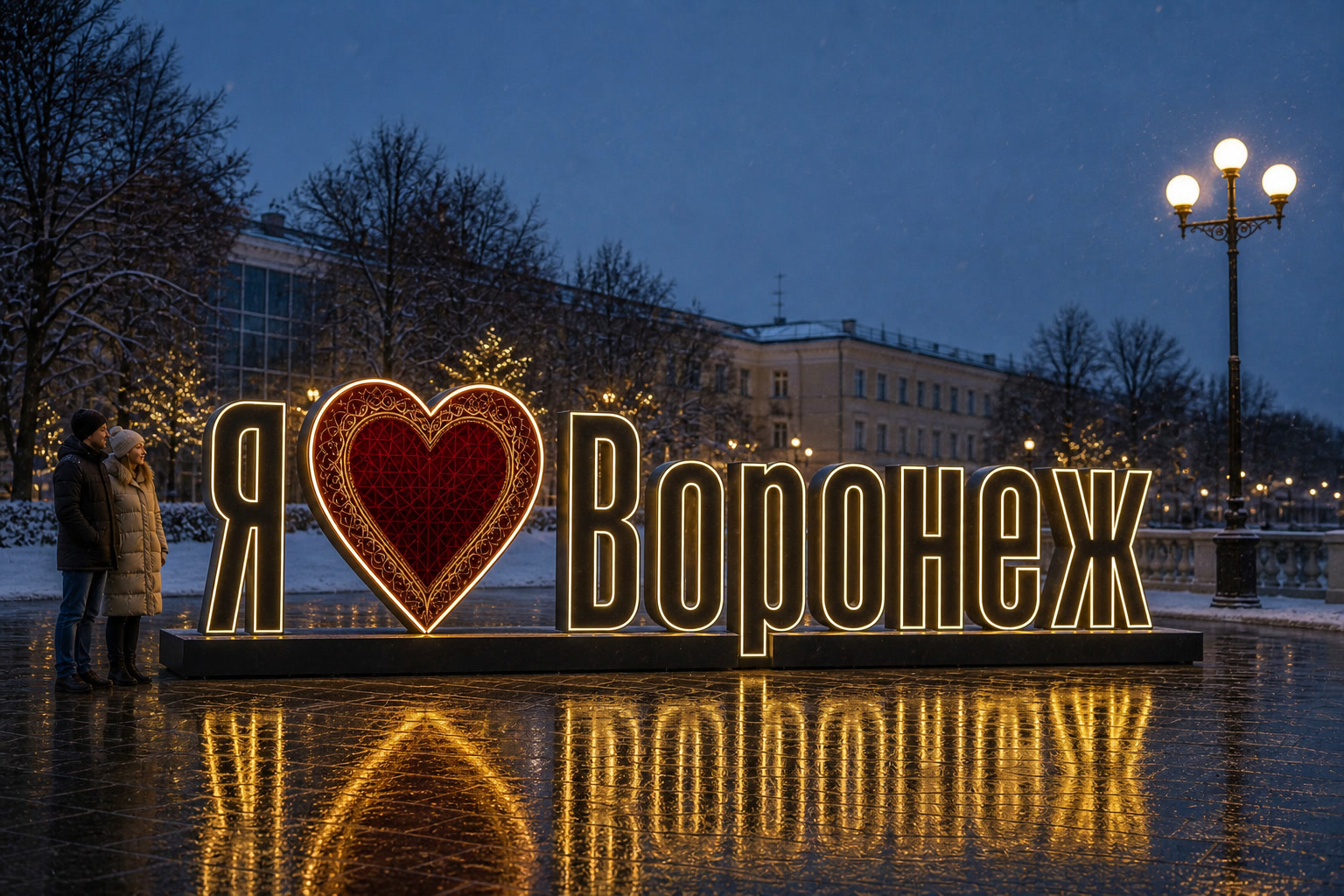 Концепция новогоднего оформления Воронежа: Сердце Воронеж.